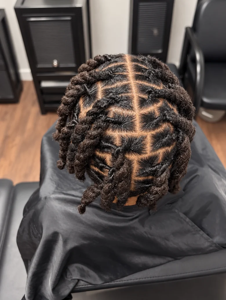 Two-strand twists from above